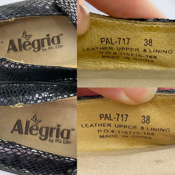 Alegria Paloma 717 Pewter Charmer Leather Silver Comfort Mary Jane 38 8 - 8.5 - Picture 9 of 11
